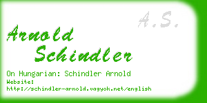 arnold schindler business card